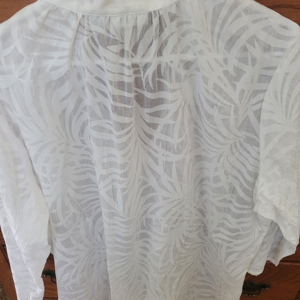 Dockers White Sheer Blouse.